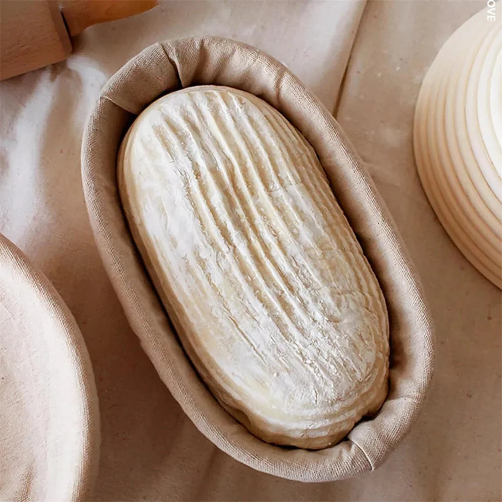 Banneton Bread Proofing Basket Set, 10" Oval Banneton Baskets, Sourdough Bread Baking Supplies with Bread Lame,   Dough Whisk, C